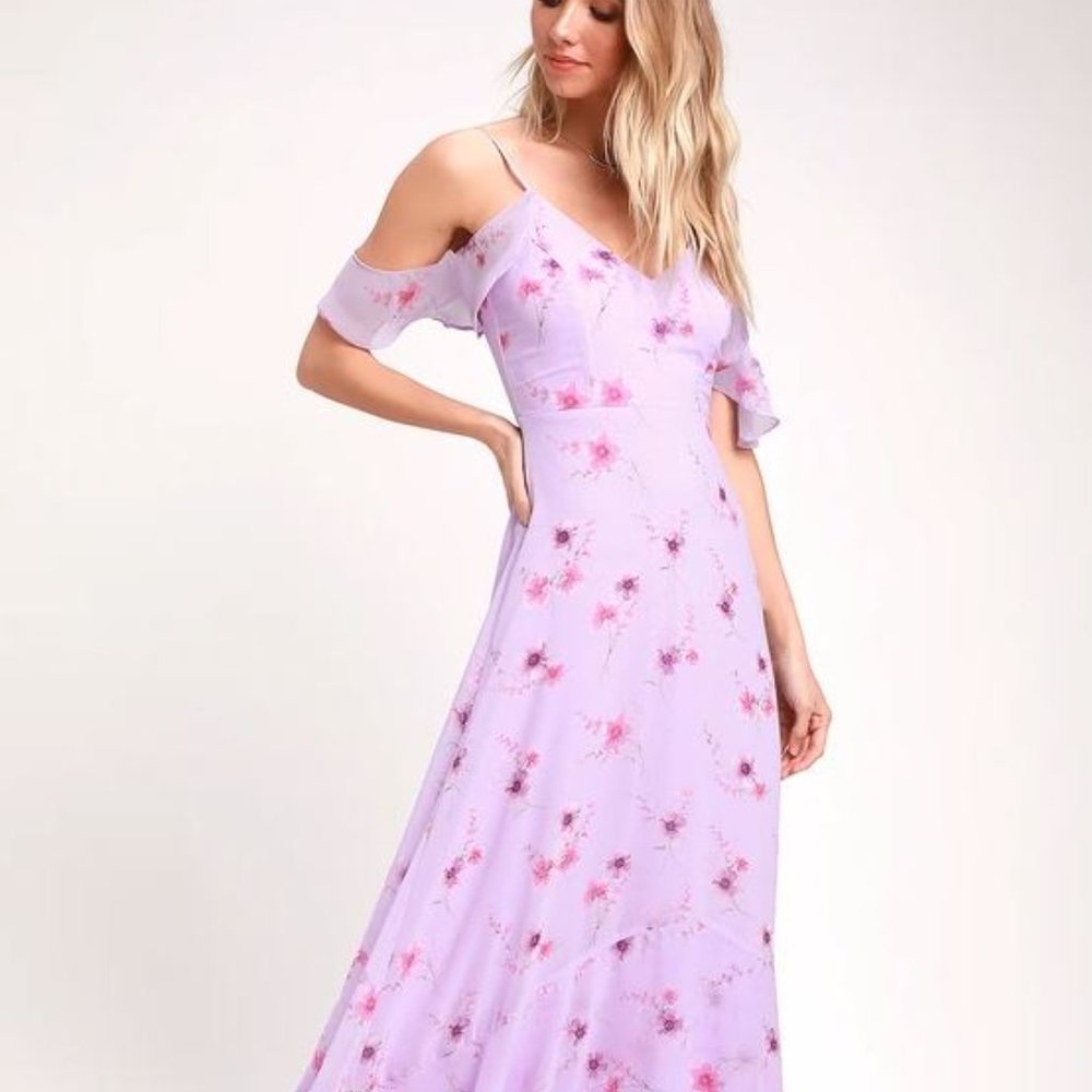 Lulu's floral flutter sleeve dress